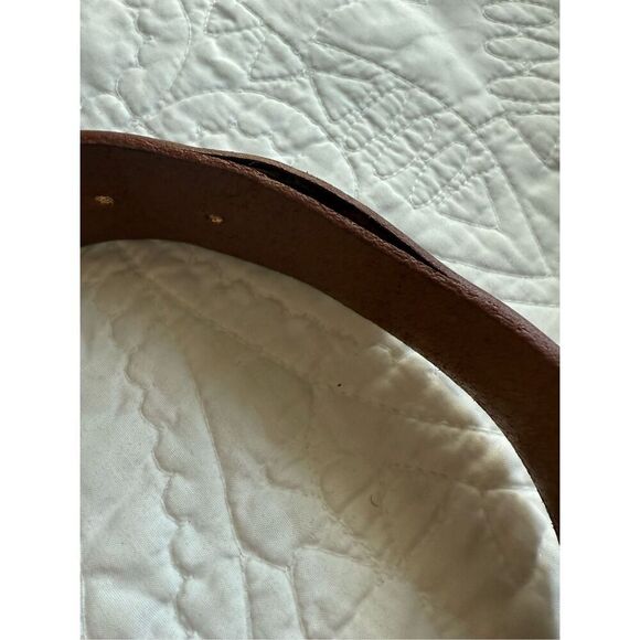 Vera Pelle Embroidered Brown Leather Belt - Picture 11 of 13